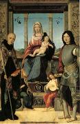 Francesco Marmitta The Virgin and Child with Saints Benedict and Quentin and Two Angels (mk05) painting